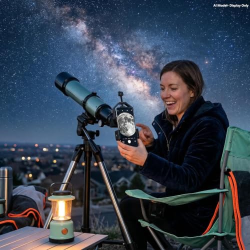 Universal Phone Telescope Adapter, Quick Lock Phone Mount for Binoculars Monocular Microscope Spotting Scope, 8-Shape Caliper 20-50mm Eyepiece Compatible with Most Smartphones