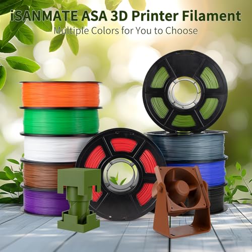 iSANMATE ASA Filament 1.75mm Bluish-Grey 1KG, UV & Weather Resistant 3D Printer Filament Perfect for Outdoor Functional Parts, Dimensional Accuracy +/- 0.02mm, 1kg Spool (2.2lbs) - color: Grey