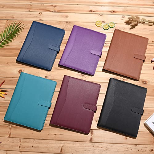 Wonderpool A4 PU Leather Portfolio Holder Ring File Document Case with Removable Binder Clipboard, Multi Pocket and Legal Pad for Business Organizer Interview and Meeting (Wine red) - color: Wine Red