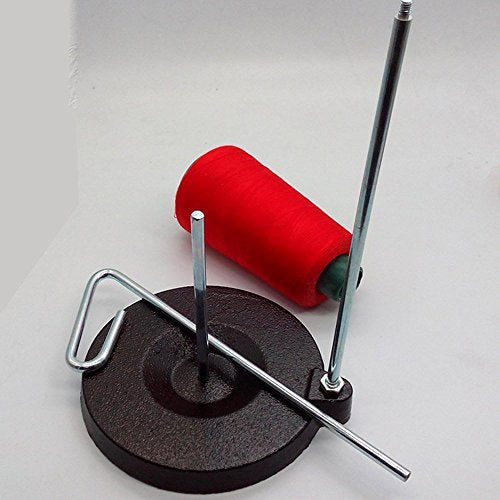 HONEYSEW Embroidery Adjustable Single Thread Spool Holder – Stand Alone Embroidery, Sewing or Quilting Thread Holder or Stand – Ensures Smoother Feed = Heavy Metal Base (Black) - color: Black