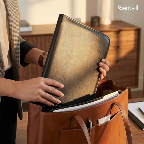 Samsill Professional Padfolio with Secure Zippered Closure, 10.1 Inch Tablet Sleeve, and 8.5 by 11 Inch Notepad, Black, Full Size (70820) - size: Letter - 8.5 x 11 inches, style: Zipper Padfolio