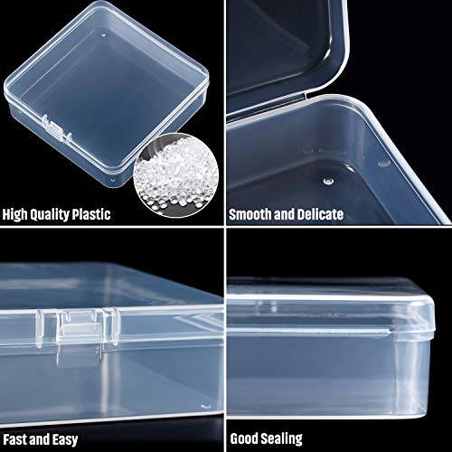 SATINIOR 24 Pcs Small Clear Plastic Container Box, 3.7 x 3.7 x 1.2 in - size: 3.7 x 3.7 x 1.2 in