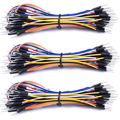 HiLetgo Pack of 3 Set 65pcs Assorted Multicoloured Solderless Wires Flexible Breadboard Jumper Wires Male to Male