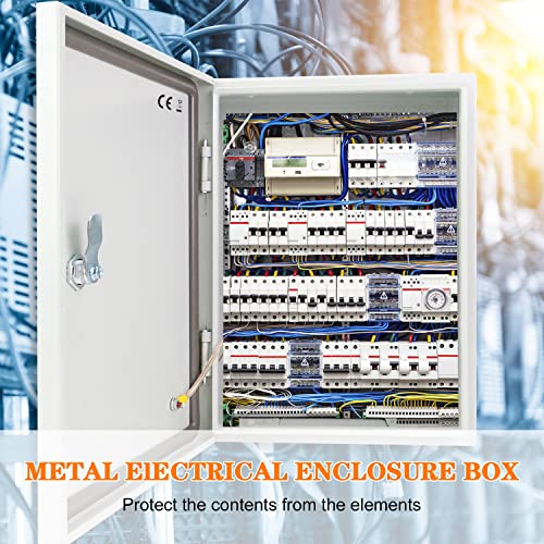 Outdoor Electrical Box 12 x 12 x 8'' NEMA 4X Enclosure Waterproof Steel Box Electrical Lockable Junction Box Outdoor Electrical Enclosure - size: 12 x 12 x 8''