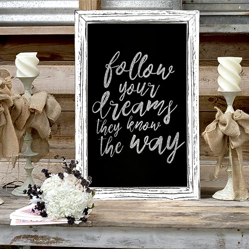 11"x17" Tabletop Chalkboard Sign with Stand - White - color: White, size: 11"W x 17"H
