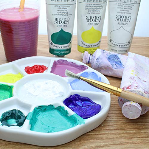 The Beadsmith Ceramic Mixing Palette, Sunflower Design Bead Tray, Arts & Crafts Accessories Organizer, 5.5' x 5.5' x .5', 9 Compartments (4 Palettes)
