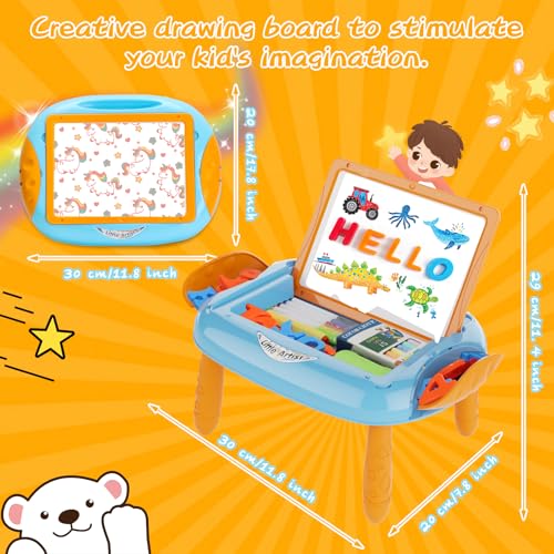 MAYESAR Toy for 3+ Year Old Boys,Kids Toys with Magnetic Letter and Numbers - color: Blue Orange