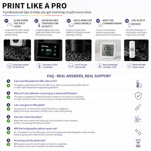Double Sided QiDi Plus 4 Build Plate 310x310mm - size: 310x310mm, style: Black+Black