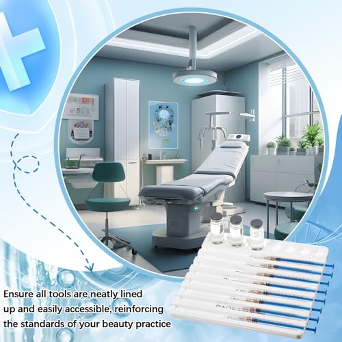 Chunful 2 Pcs Aesthetics Syringe Tray 8 Slots, Vial Holder, White - color: white