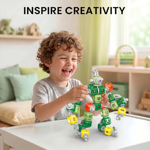Creative 3-in-1 Robot STEM Toys for 4 5 6 7 8+ Year Old Kids Birthday Gifts - color: Green