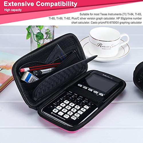 Hard EVA Shockproof Carry Case Bag Pouch for Texas Instruments TI-84 Plus CE/Color TI-83 Plus,TI-89 Titanium, HP 50G Graphing, Scientific Financial Calculators (Pink) - color: Pink