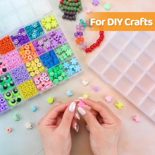 Praisebank 32 Grids Beading Storage Container Box, Perfect for Storage Beads & Small Items. (Clear / 1 Pack) - size: 32 x 1 Pack