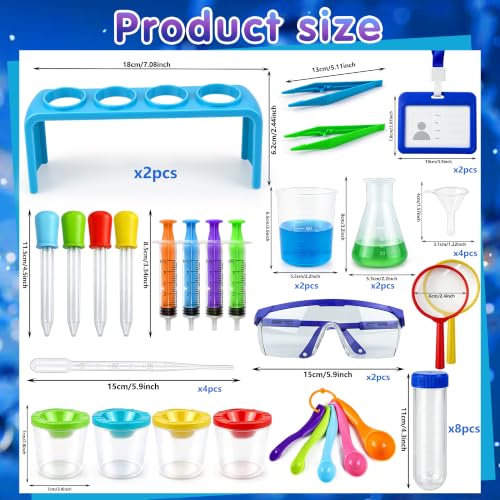 43PCS Science Lab Kit 2Sets Plastic Experiments Beakers and Test Tubes Set