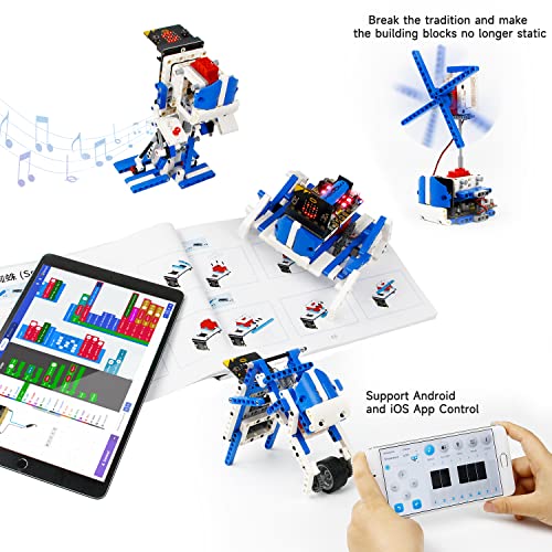 Yahboom Micro:bit Building Block Robot Kit 16 in 1 STEM Projects Advanced with Sensor Module DIY Toys for Kids 10+ Gifts for Christmas (Advanced Kit) - color: Advanced Kit