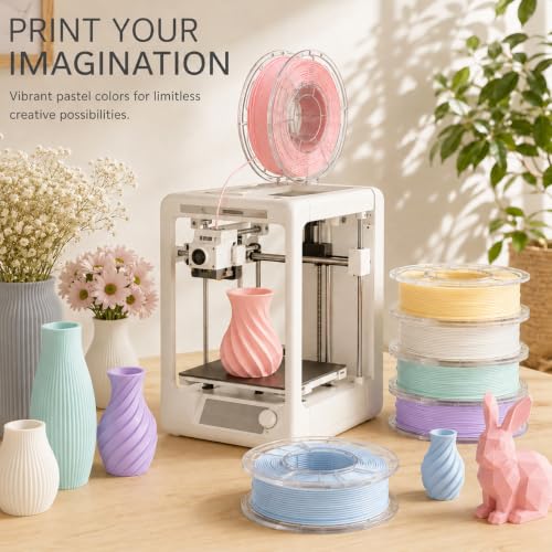 BESPORTBLE 8 Pastel PLA Filament Bundle, 2KG 3D Printer Filament 1.75mm - color: Soft Pastel Neutrals-8 Colors, size: 2KG