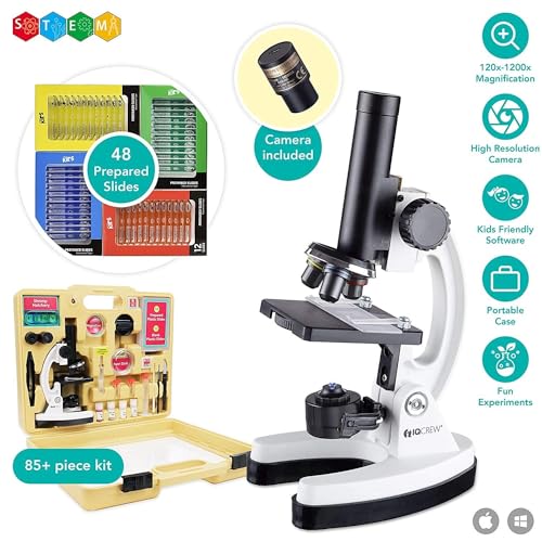 AmScope M40-4P12X1 IQCREW Kids 85+ Piece Microscope Kit