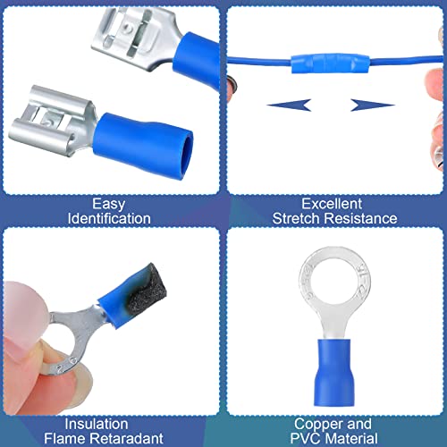 Hoteam 1200 Pcs Cold Shrink Insulated Electrical Wire Connectors Kit