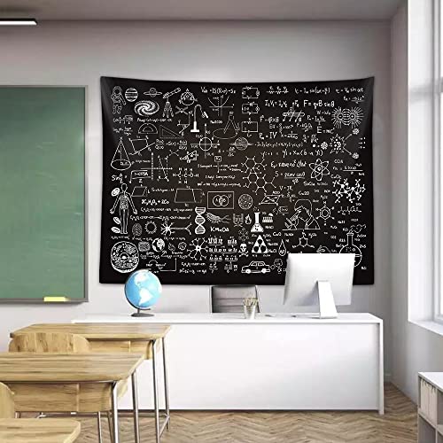 Classroom Tapestry for Science Lab Backdrop Decorations, Math Science Theme Table Cloth Tapestries Wall Hanging for Bedroom College Dorm Living Room School Decor 60X40", Education Poster Blanket - color: Science, size: 60"L x 40"W