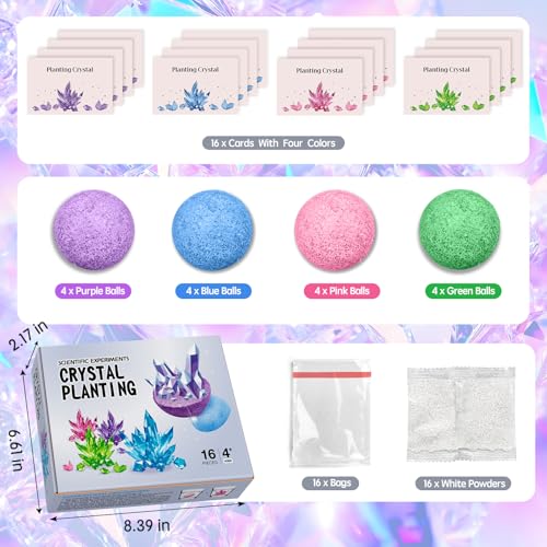 16 Pack Crystal Growing Kit Science Party Favors for Kids STEM Science Experiment Bulk Classroom Prizes Goodie Bag Stuffers Birthday Return Gifts for 4-6 8-12 Boys and Girls (16Pcs, One Size) - color: 16pcs