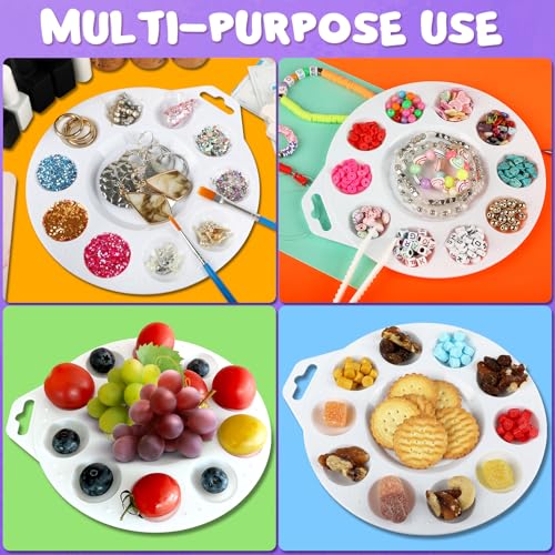 Halobios 24-Pack Plastic Paint Tray Palettes, 10 Wells Acrylic Paint Palettes Set with Hanging Hole for Kids or Students, Watercolor Palette Painting Tray for School, Art Class & DIY Projects & Party - size: 24 Pcs