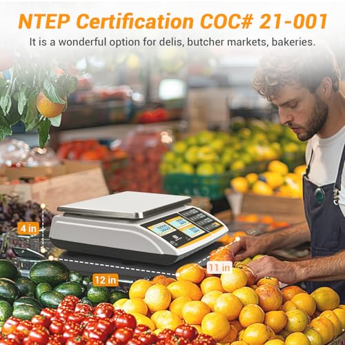 NTEP Certified Scale Price Computing, 60lb Capacity, COC #21-001 - style: NTEP Approved-BTP