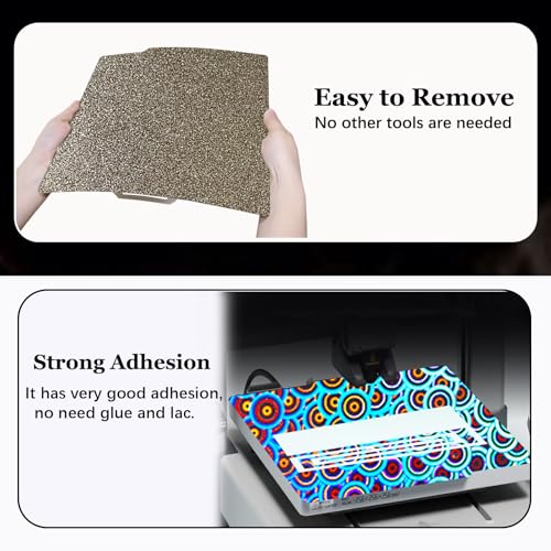 2pcs with 3 Patterns Smooth Kaleidoscope+Skynet Build Plate &Textured PEI Sheet 257x257mm, Double Sided Flexible 3D Printer Platform for Bambu Lab X2D/P2S/A1/X1/X1C/X1E/P1P/P1S 3D Printers - color: H5H&PEI(2PC)