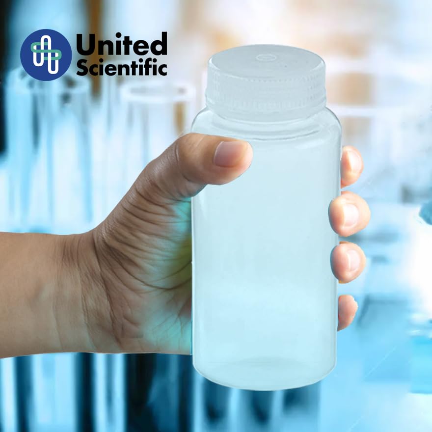 United Scientific™ Sample Bottles with Lids, Polypropylene, 500ml, 24-Pack - size: 16 oz (Pack of 24)