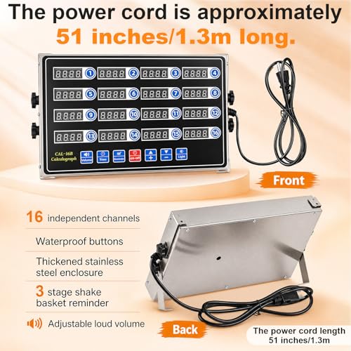 Relaxweex 1 Pack Commercial Digital Kitchen Timer for Cooking, 16 Channel - color: Black, size: 16 Channel