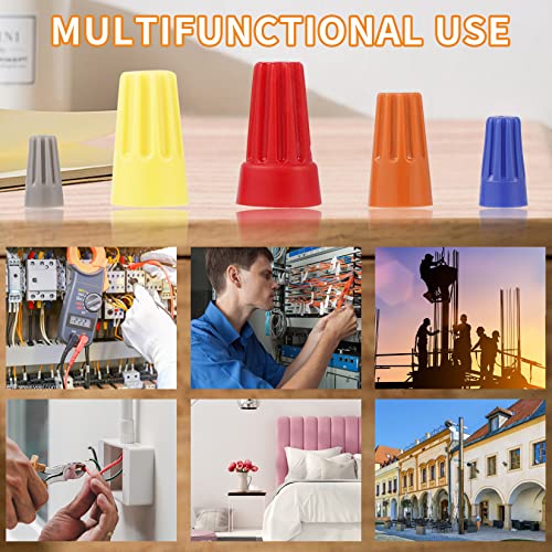 600 Pcs Yellow Wire Connectors Nuts, Electrical Wire Caps Insulated - color: Yellow-600PCS