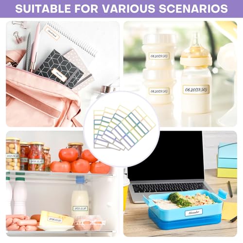 240 Removable Labels Waterproof for Jars & Freezer Containers - 1x3 Tear-Proof Stickers, 8 Colors Pearlescent Film, Residue-Free (-40°F~150°F)