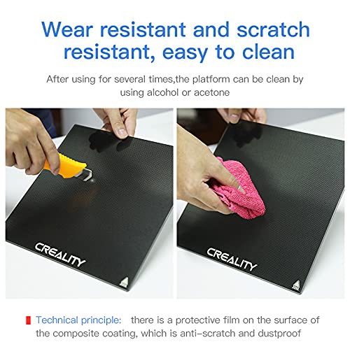 Official Creality Platform Tempered CR-X Glass Bed with 4 Binder Clips, Removal Tool, 310x320x4mm, CR-10S Pro V2 / CR-10S Pro/CR-10S / Ender 3 Max 3D Printer Upgraded Build Plate Printing Surface - size: 310x320x4mm (CR-10S)