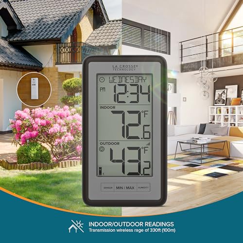 La Crosse WS-9160U-IT V3 Digital Wireless IN/OUT Thermometer with humidity - color: Titanium