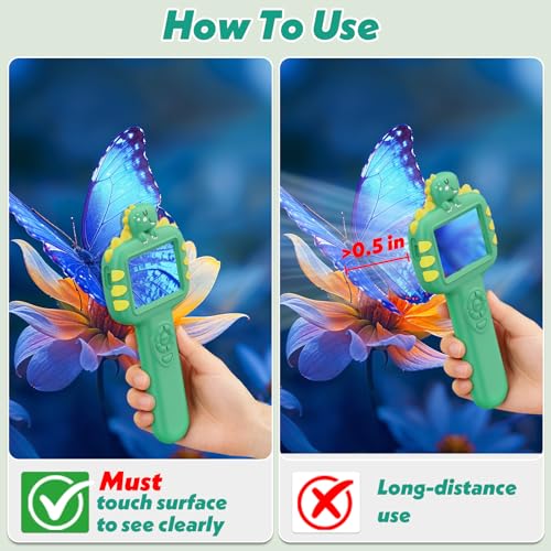 Outdoor Handheld Microscope for Kids: Portable 1000X Autofocus - color: Green