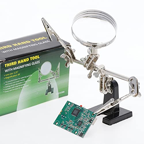 AmScope CBH-THTMG Third Hand Tool Circuit Board Holder with Magnifying