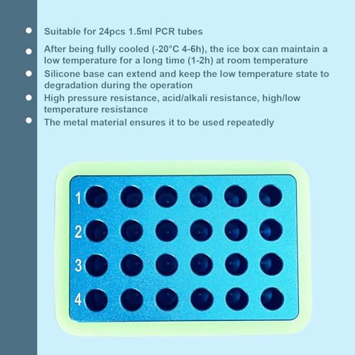 Aluminum Cooling Block - PCR Tubes Cooler, 24 Wells 1.5ml Centrifuge Tubes, Pack of One - size: 1.5mL 24 well