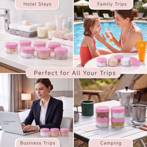 5 Gram Sample Containers with Lids, Small Travel Size Containers - color: Pink