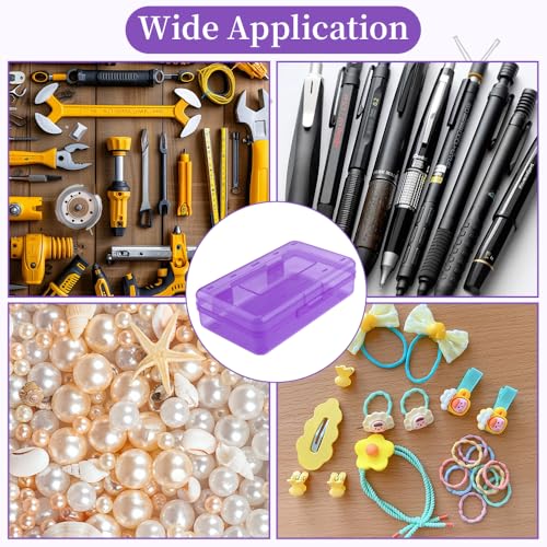 Pencil Box, Clear Pencil Case, Large Capacity Plastic Hard Pencils Case Crayon Box with Snap-Tight Lid Stackable for Kids Adult Student Pens Pencils School Supplies Storage Office Supplies, Purple - color: Purple