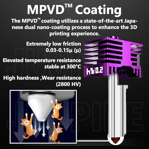 3PK 0.2/0.4/0.6mm MPVD Hotend for Bambu Lab X2D /P2S /H2D /H2C /H2S Print Head Anti-Stick Nozzle for A1mini A1 Hotend X2D P2S Nozzle Upgrade Hardened Steel HV2800 Extreder Kit for Bambu lab X2D - color: 0.2+0.4+0.6mm Hotend Kit