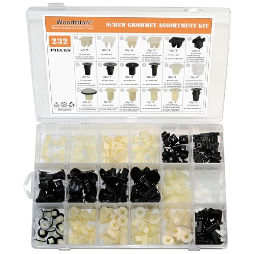 232pcs Fender Liner Grommet Grille Headlight Bezel Nut #6#8#10#12#14 - size: 18 Size 232pcs A