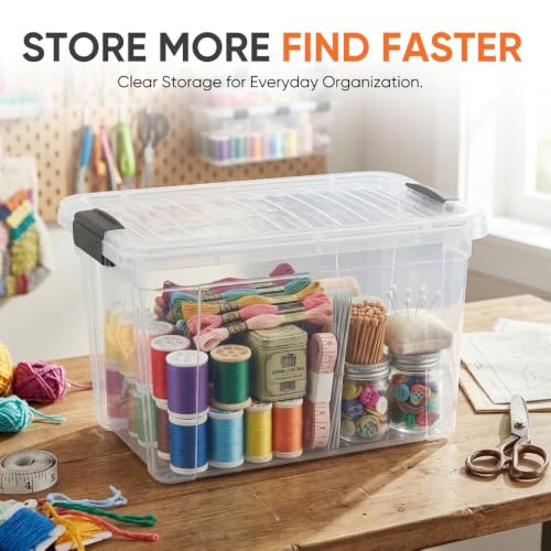 Superio 8.7 Quart Clear Plastic Storage Boxes with Lids, Stackable Organizer Containers, BPA-Free Storage Bins for Home, Office, School & Dorm, 1 Pack - size: 8.7 Quart