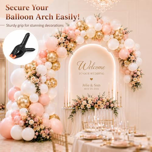 10 Pcs Spring Clamps, PureGuard 4.5 Inch Plastic Balloon Arch Clips Clamps Heavy Duty for Arch Backdrop Stand Woodworking Photography Crafts Decoration, Black - color: Black