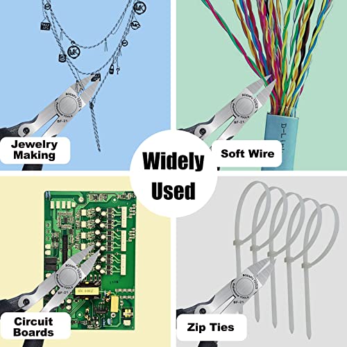 BOENFU Flush Cutters for Jewelry Making Precision Small Wire Cutters Snips - color: 5 Inches