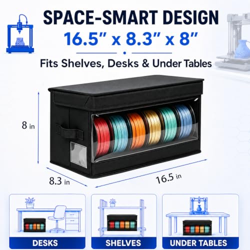 3D Printer Filament Storage Box, 4 Pack Filament Dryer for PLA ABS Spools