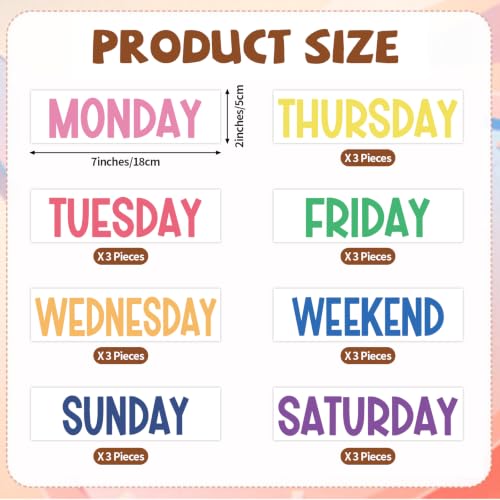 24 Pieces Days of The Week Stickers for Drawers Monday Through Friday Weekday Labels for Clothes Organizer Plastic Bin for School Clothes Classroom Organization (Colorful) - color: Colorful