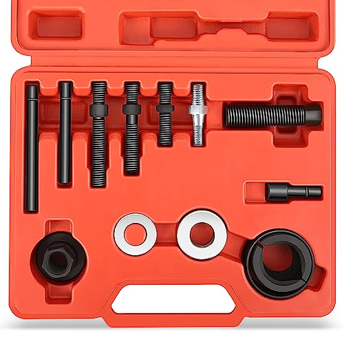 DNA Motoring 12Pcs Power Steering Pulley Puller Remover and Installer Tool Kit on Most Engines,TOOLS-00295 - style: 12Pc Steering Pulley Puller
