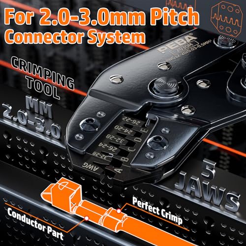 PEBA Crimping Tool and JST Connector Kit - 24 Types of 2.0 mm JST-PH Connectors & Crimp Pins, 2.5 mm JST-XH & JST-SM Housings and Contacts, for DIY Electronics - Suitable for AWG 32-20 Wires