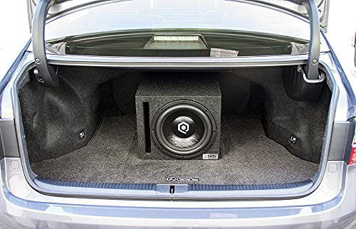 Atrend Bbox Car Pro Audio Speaker Enclosures 10” Single Vented Subwoofer/Speaker Enclosure High Grade MDF – Nickel Finish Speaker Terminals 18 Gauge Audio Cables - Improves Audio Quality, Sound & Bass - size: 10 inch, style: VENTED