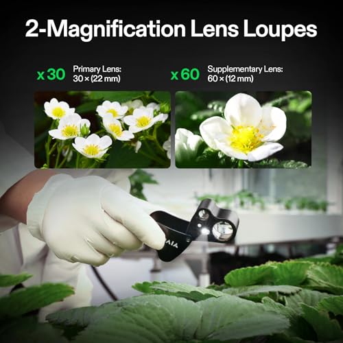 VIVOSUN 3-Pack Jewelry Loupe Set, 30X/60X/90X Eye Loupe with UV/LED Lights - style: 3-Pack Square & Triangle Set
