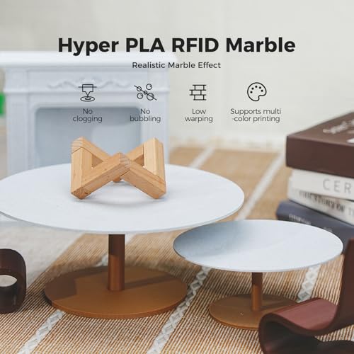 Creality Hyper PLA RFID Marble Filament 1KG, Marble White, 1-Pack - color: Marble Pla-1kg, size: Pla Rfid