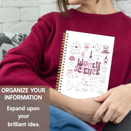 KAOWT Women in Science Notebook Journal, Feminist Gifts Women, Female Scientist Notebooks for Note Taking, Girl Power Science Journal, STEM Gifts Hardcover Spiral Notebook 5.5x8.3in - color: science